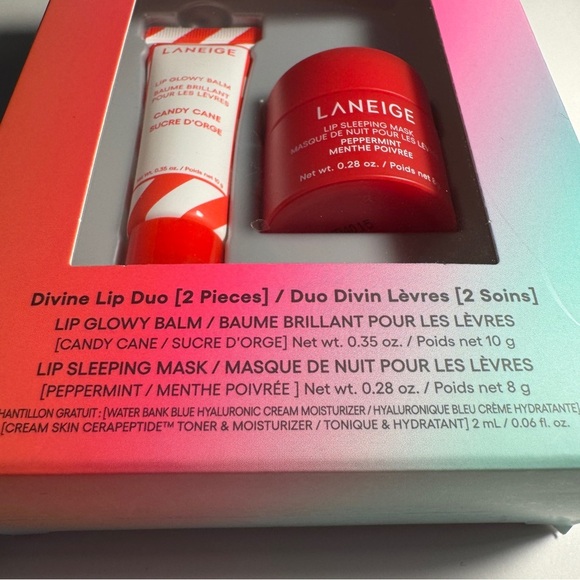 Laneige Divine Lip Duo Candy Cane Peppermint Lip Glowy Balm Sleeping Mask - Picture 4 of 10